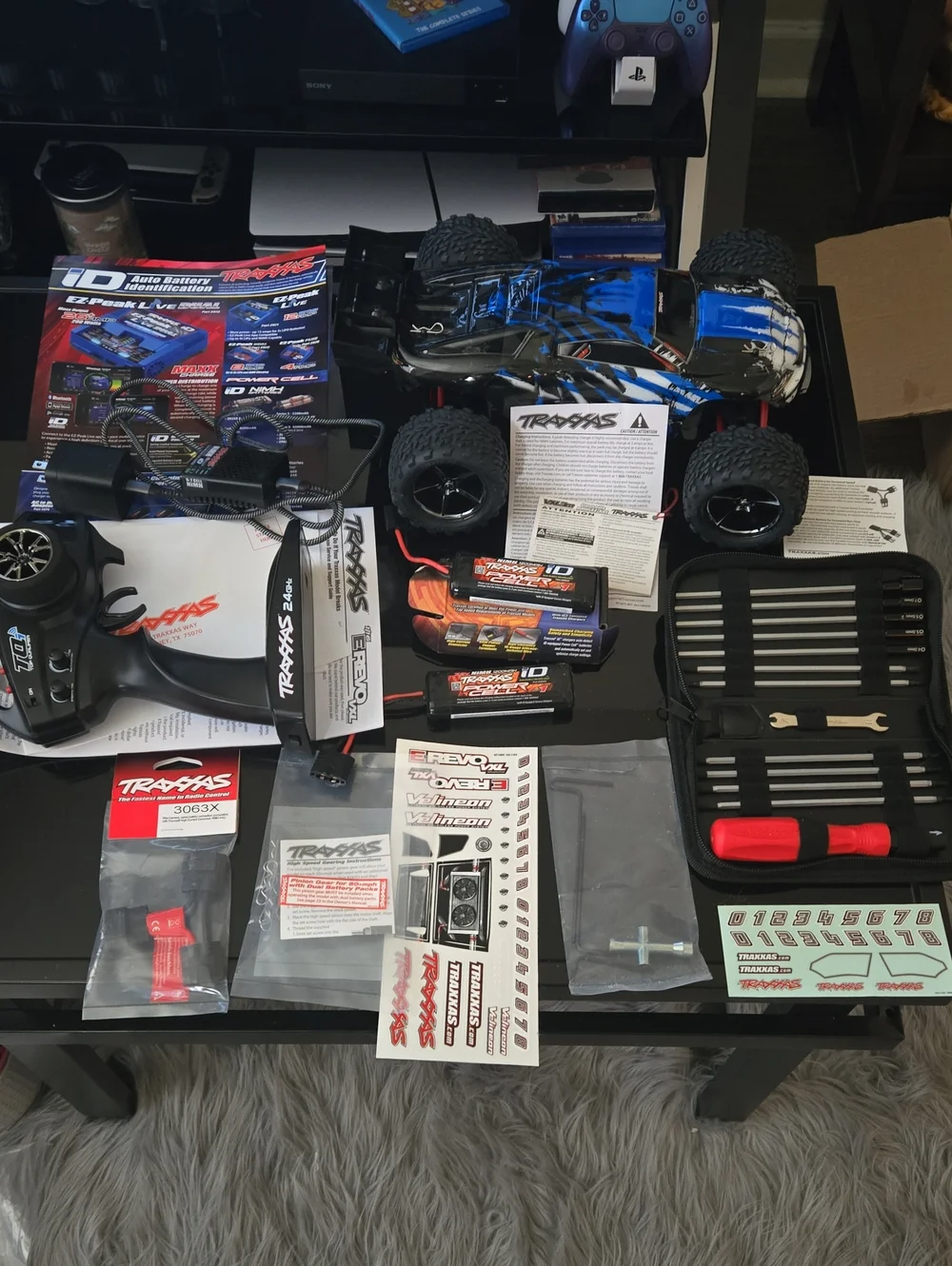 Traxxas Blue Remote Control Monster Truck with Accessories